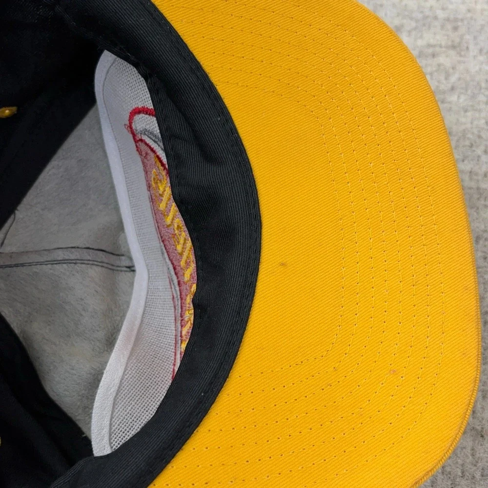 Vintage Snap On Hat Cap Snapback Black Yellow Racing 90s Y2K Tools Rope Trucker